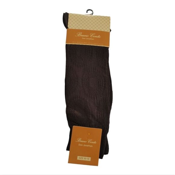 BRUNO CONTE MEN'S BROWN SILKY DRESS SOCK FASHION COLORS. BCS 2004. - Picture 1 of 3